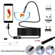 3-in-1 Type-C/Micro USB/PC Endoscope Camera - 3.5m