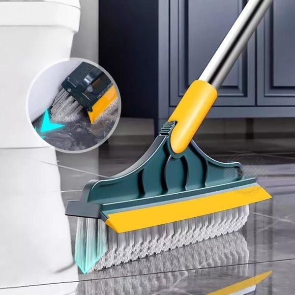 2 In 1 Floor Scrub Brush Wiper Rotating With Long Handle