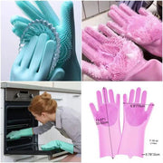 Pair Of Silicone Washing Full Finger Gloves For Home & Kitchen