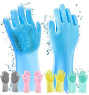 Pair Of Silicone Washing Full Finger Gloves For Home & Kitchen