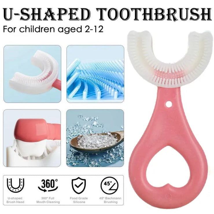 360° U-Shape Baby Toothbrush Teether - Pack Of 2