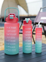 Motivational Sports Water Bottles Pack of 3 (2000ml, 800ml, 300ml) - Random Color